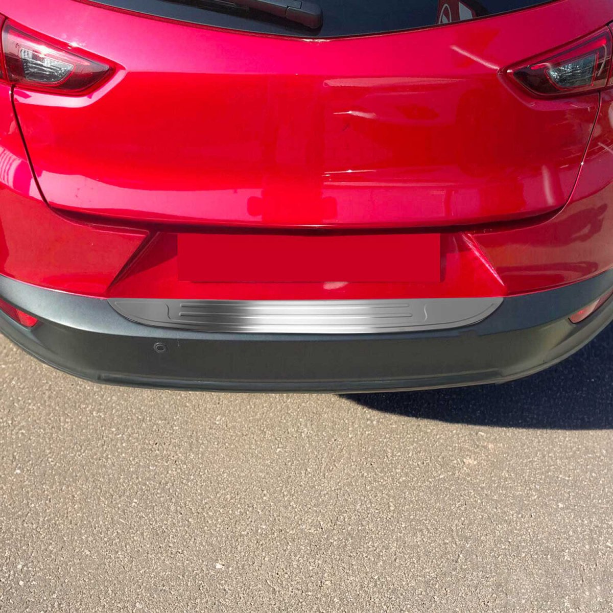 Mazda CX3 Rear Bumper Sill Cover - Omac - S.Steel - Brushed Silver - 2015